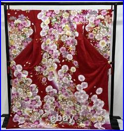 Long-Sleeved Kimono Full Set, Pure Silk, Custom, Gold Embroidery