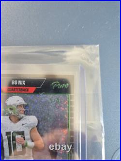 Lot Of (2) Pro Set Pure 2024 Bo Nix Autos. SSPs. Green # 1/3, Gold # 3/6! Nmt-Mt