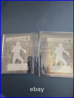 Lot Of (2) Pro Set Pure 2024 Bo Nix Autos. SSPs. Green # 1/3, Gold # 3/6! Nmt-Mt