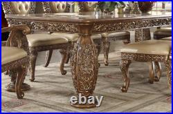 Luxury Met Ant Gold & Perfect Brown 9 Pieces Dining Room Set HD-8018