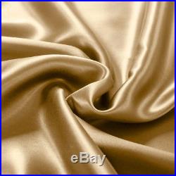 Luxury Silk Bedding Set Gold 19 Momme Pure Silk Fitted/Flat Bed Sheet Pillowcase