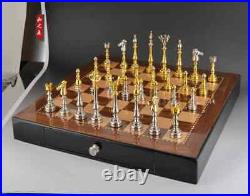 Luxury chess set pure metal zinc alloy chess pieces