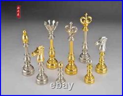 Luxury chess set pure metal zinc alloy chess pieces