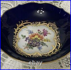 Meissen Cobalt And Gold Cup And Saucier In Perfect Condition