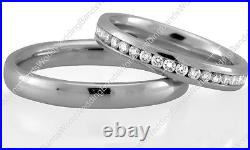 Men & Women Matching Diamond Wedding Band Set in Pure 14K Gold 3mm Wedding Rings