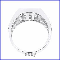 Men's 10K White Gold Over Perfect Square Top Invisible Set 1.62Ct Diamond Ring