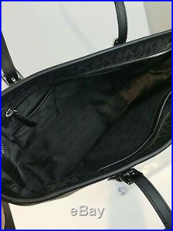 Michael Kors Jet Set Travel Zip Top Black Signature Tote Bag Perfect Condition
