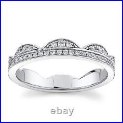 Micro Pave Set 0.50CT Excellent Moissanite In Pure 10K White Gold Crown Band