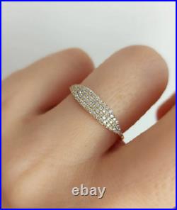 Micro Pave Set Round Cut Cubic Zirconia In Pure 10K Yellow Gold Luxury Fine Ring