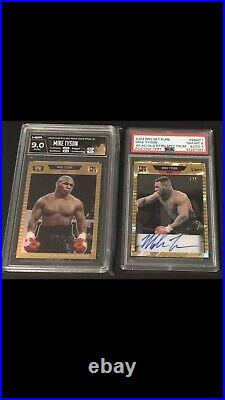 Mike Tyson Lot Of (2) Gold 2023 Pro Set Pure 1989 #89MT1 Auto PSA 8 And HGA 9