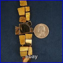 Modernist Alfred Karram 14k Solid Gold Geometric Cube Necklace & Earring Set