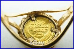 My Own Guardian Angel. 9999 Pure Gold Coin Ring 14K Yellow Gold Setting Size 6.5