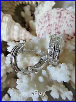 NEW Huggie EarringsHinged18K White Gold & 36 Channel Set DiamondsPerfect Gift
