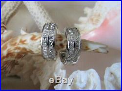 NEW Huggie EarringsHinged18K White Gold & 36 Channel Set DiamondsPerfect Gift