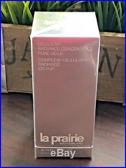 NIB Sealed La Prairie Cellular Radiance Concentrate Pure Gold 1oz & 3 Brush Set