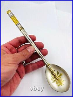 NOS Pure Silver. 999 Chop Sticks and spoon set gold plated Korean