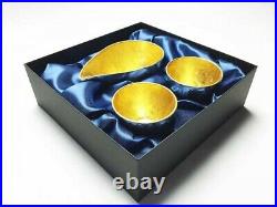 NOUSAKU 100% Pure Tin Luxury Kanazawa Gold Foil Sake Cups Serving Sake Bowl Set