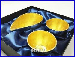 NOUSAKU 100% Pure Tin Luxury Kanazawa Gold Foil Sake Cups Serving Sake Bowl Set