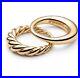 NWT DAVID YURMAN 18kYellow Gold Pure Form Stack Ring Set Of 2- Size 5 & Ornament