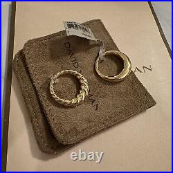 NWT DAVID YURMAN 18kYellow Gold Pure Form Stack Ring Set Of 2- Size 5 & Ornament