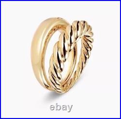 NWT DAVID YURMAN 18kYellow Gold Pure Form Stack Ring Set Of 2- Size 5 & Ornament