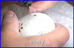 Natural Egg Handcarved Faberge egg Pearl Necklace SET Swarovski Pure Gold Music