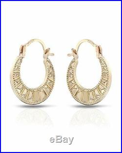 New 10K Yellow Gold Classic Hoop Earrings 10K Pure Gold Earring set Nice Look