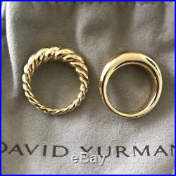 New David Yurman 18K Pure Form Stacking Rings Set Size 6