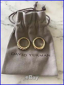 New David Yurman 18K Pure Form Stacking Rings Set Size 6