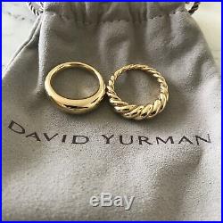 New David Yurman 18K Pure Form Stacking Rings Set Size 6