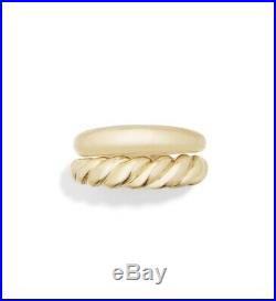 New David Yurman 18K Pure Form Stacking Rings Set Size 6