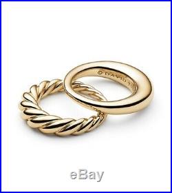 New David Yurman 18K Pure Form Stacking Rings Set Size 6