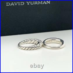 New David Yurman Pure Form Set Of 2 Two Rings Sterling Silver 925 Size 8 D