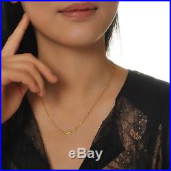 New Fine Pure 999 24K Yellow Gold Chain Set Women O Link Necklace 16.5inch