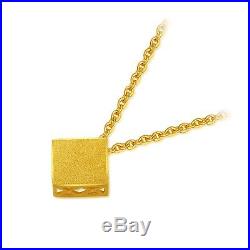 New Fine Pure 999 24K Yellow Gold Chain Set Women O Link Square Necklace 18inch