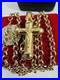New Pure 18K 750 Fine Real Gold Rolo Cross Set Necklace 22 Inch 11.8g 6.5mm