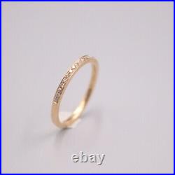 New Pure 18K Rose Gold Channel set Diamonds Women's Ring Size 5.75