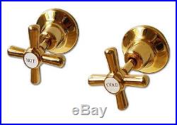 New Pure 24K Yellow GOLD Barcelona Bathroom Wall Tap and Spout Set Tapware