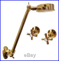 New Pure 24K Yellow GOLD Bathroom Wall Tap Shower Head Set Shower Rose Tapware