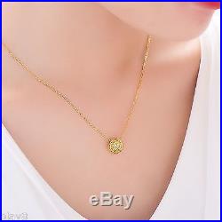 New Pure 999 24K Yellow Gold Chain Set Women O Link Round Necklace 18-18.9inch
