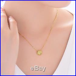 New Pure 999 24K Yellow Gold Chain Set Women O Link Round Necklace 18-18.9inch
