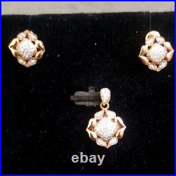 New Swiss Kinnari Ayana Blossom Jewellery diamond Set resting upon pure 14K gold