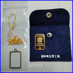New unused Tanaka precious metal pure gold 10 gram necklace set
