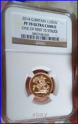 Ngc Pf70 2014 First Strike Great Britain Gold 5-coin Sovereign Set-rarer-perfect