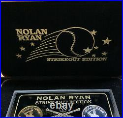 Nolan Ryan Strike Out Edition 1/4 OZ Pure Gold 1 OZ. 999 Pure Silver Coin Set