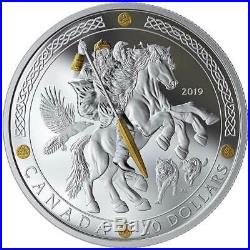 Norse Gods 1 oz. Pure Silver Gold-Plated 3-Coin Set Mintage 3,500 (2019)