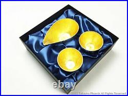 Nousaku 100% Pure Tin luxury Kanazawa Gold Leaf Sake Cup Set Made in Japan