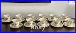 OLDER 1970's LENOX (Set 11) Holiday Holly And Berry Tea Cups And Saucers PERFECT