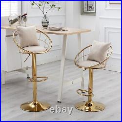 Off-White velvet bar chair Pure gold plated Unique Design set of 2