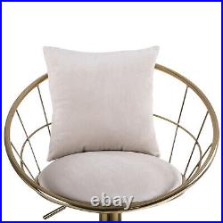 Off-White velvet bar chair Pure gold plated Unique Design set of 2